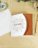 PALUXA_Geburtstagskarte_90_kupfer_birdview.jpg PALUXA Lasercut-Glückwunschkarte zum 90. Geburtstag, kupferfarbenes Einlageblatt, liegend.